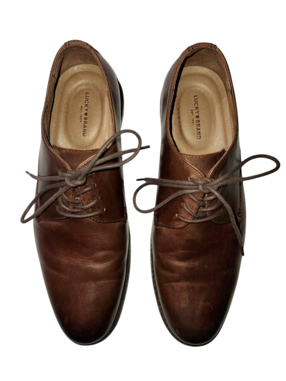 Lucky Brand Dress Shoes Mens Size 11 M Brown Leather Oxford Lace Up 115-10057